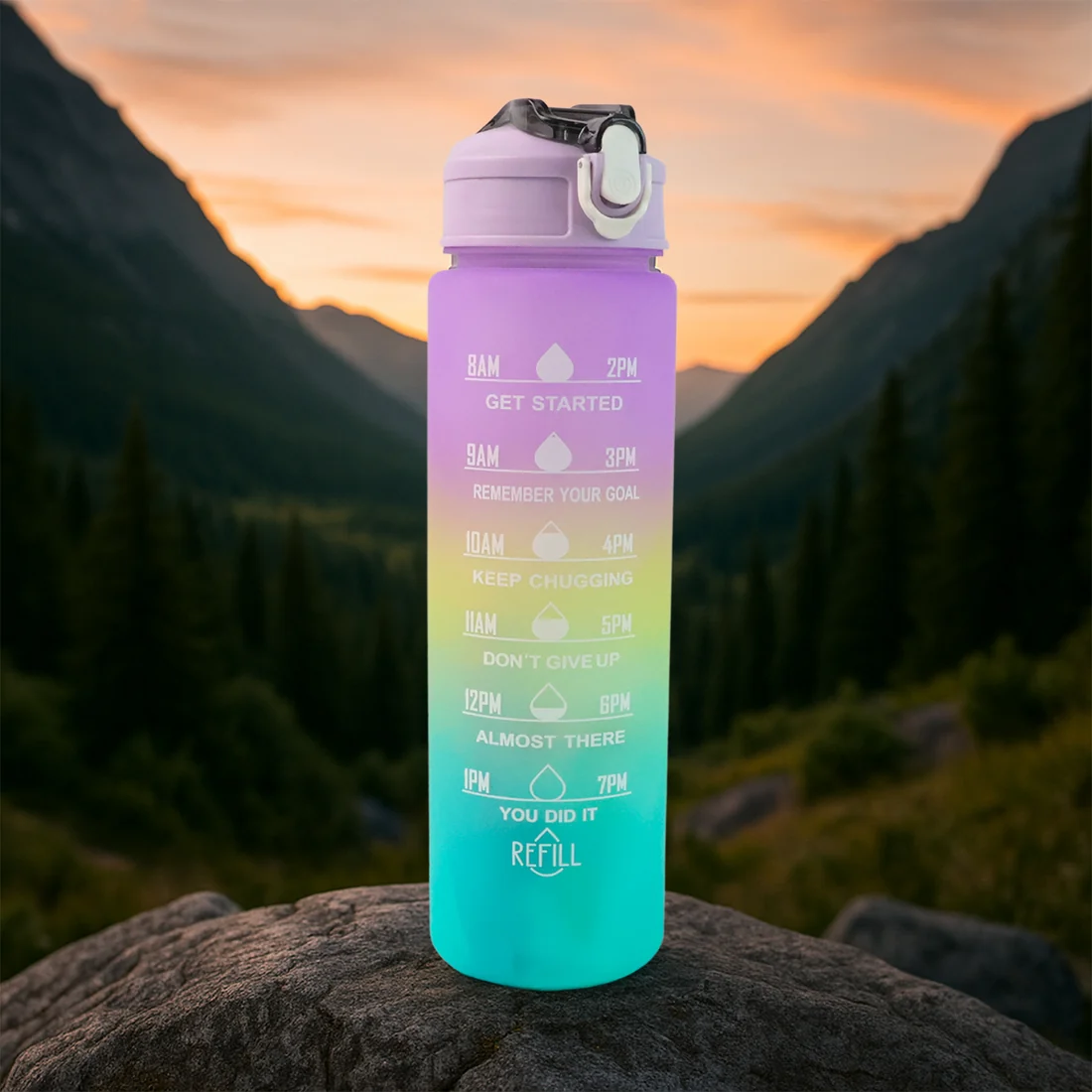 Motivational Water Bottle With Straw & Time Marker | Hydrozilla - Image 2