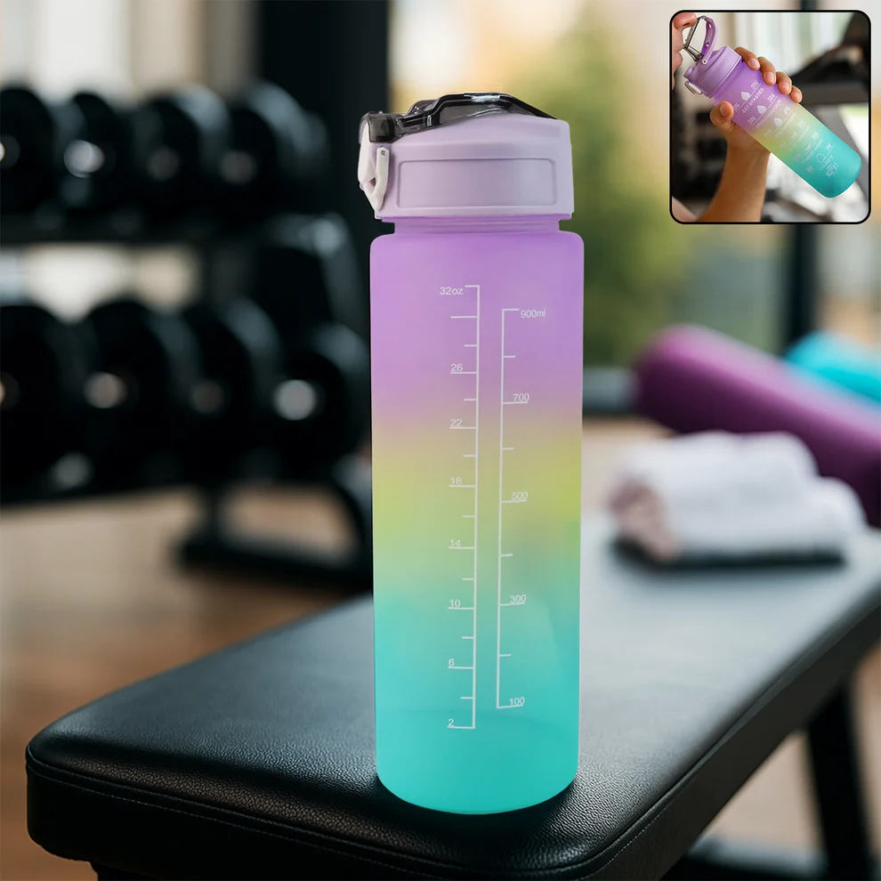 Motivational Water Bottle With Straw & Time Marker | Hydrozilla